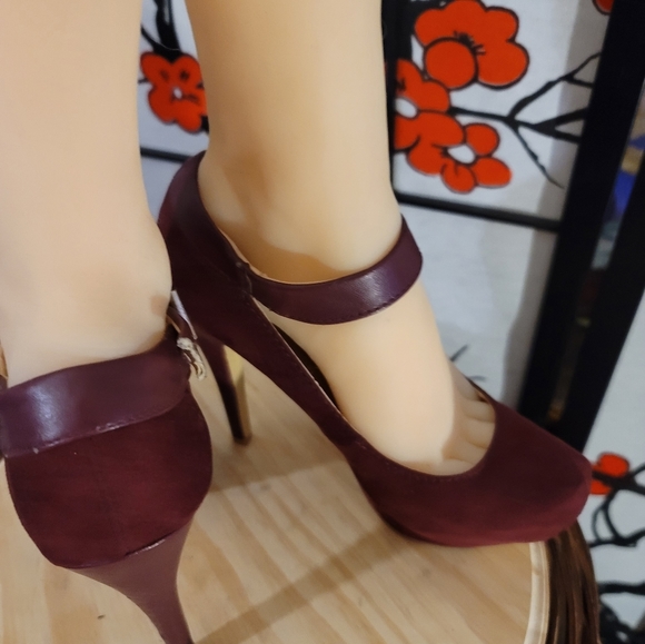 PENNY LOVES KENNY MARY JANE SNKLE STRAP SUEDE LEATHER HEELS/SIZE 7 - Picture 7 of 11